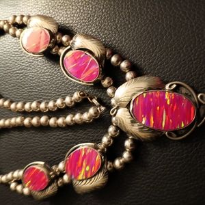 SoLD SOLD Blosson  necklace tested Sterling APOX.20" and Pink Opal Necklace